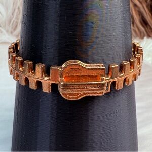 Vintage copper tone, zipper bracelet, bangle